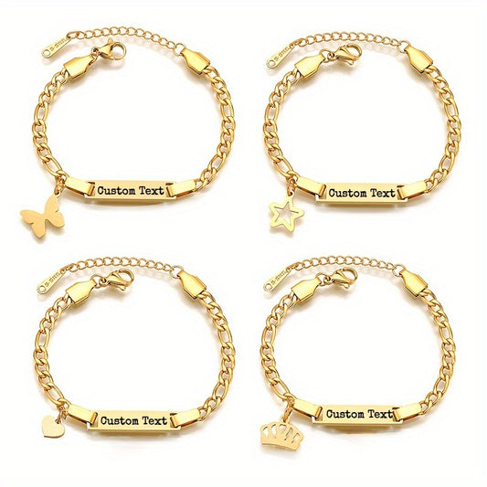 Custom Name Titanium Stainless Steel Lettering Bracelet or Anklet, For Lovers,Girlfriends,Children,Friends,Mothers,Relatives,Holiday,Birthday,Wedding,Classmates,Graduation,Decoration,Beauty,Christmas, Valentine's Day,New year