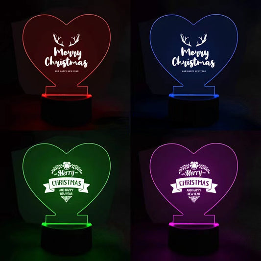 Custom Night LED Light Lamp Base Clear Acrylic Sheets with USB Cable, DIY Acrylic Adjustable 3 Colors for Restaurant Room Shop Bar as Gifts or Decoration