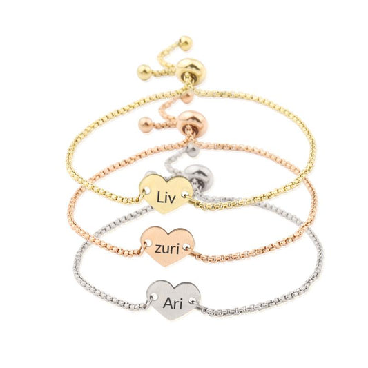 Custom Adjustable Bracelet Love Heart Simplicity Bracelet For Lovers,Girlfriends,Friends,Mothers,Relatives, Holiday,Birthday,Wedding,Classmates,Graduation,Decoration,Beauty,Christmas, Valentine's Day,New year